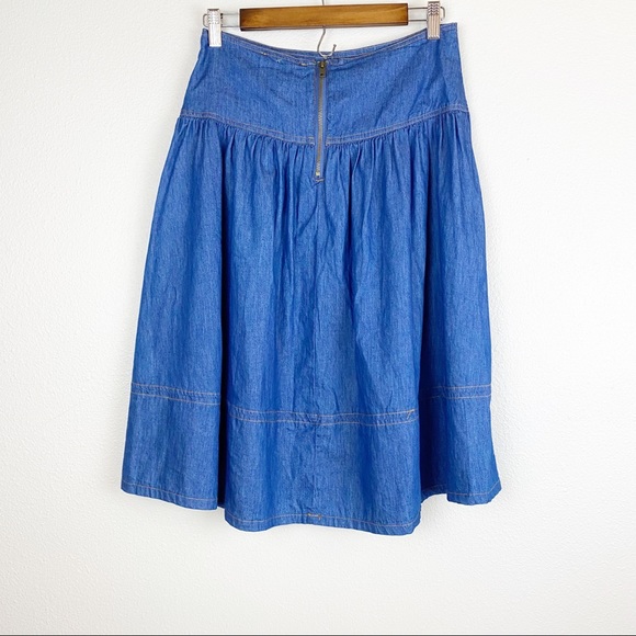 Jealous Tomato Boho Denim Drop Waist Skirt Sz M - Picture 7 of 8